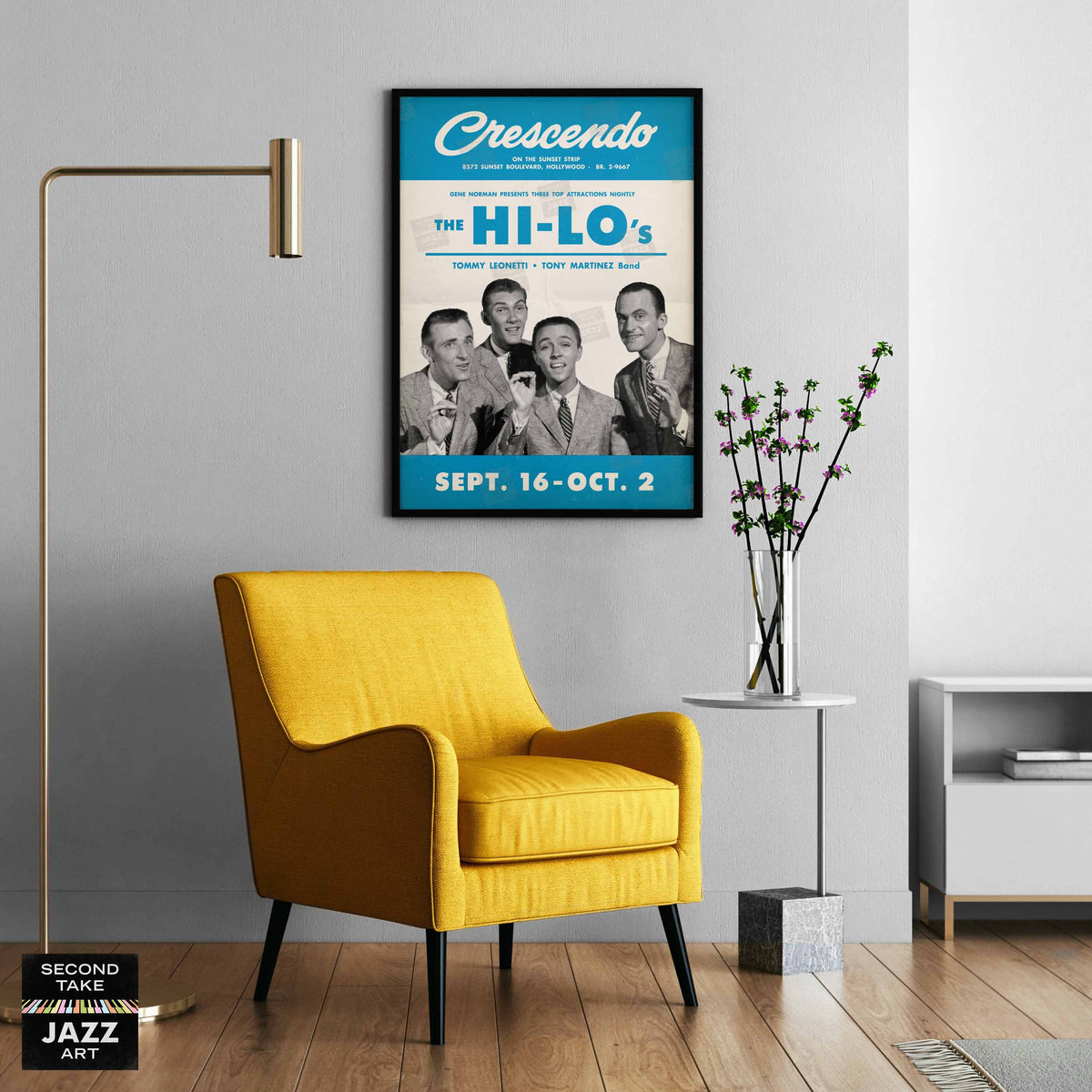 The Hi-Lo's jazz poster - The Crescendo - Hollywood - 1955