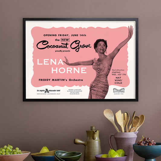 Lena Horne jazz poster - At the Cocoanut Grove - Los Angeles - 1957 (horizontal)
