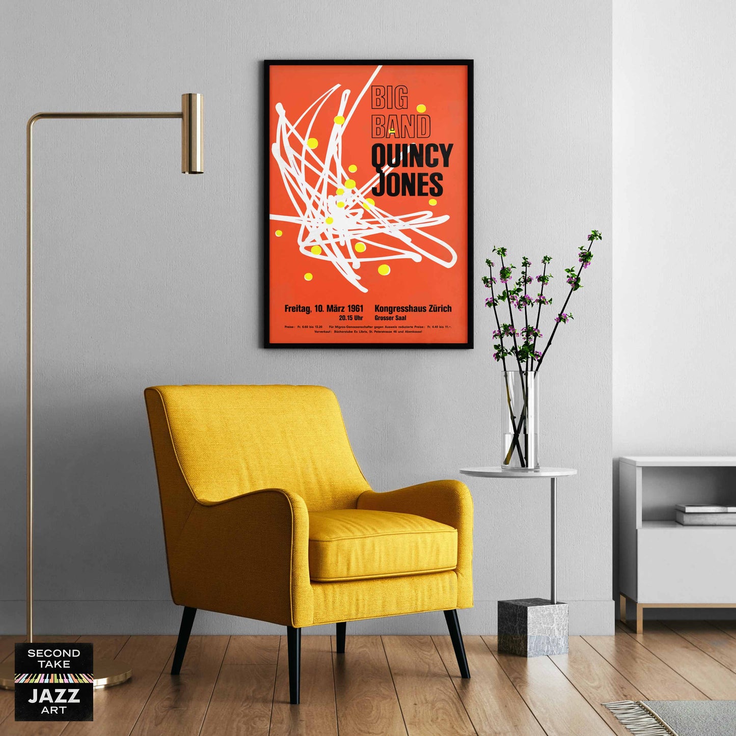Quincy Jones Big Band jazz poster - Zurich, Switzerland - 1961