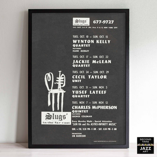 Wynton Kelly - Jackie McLean - Cecil Taylor jazz poster - Slugs' Saloon - 1967