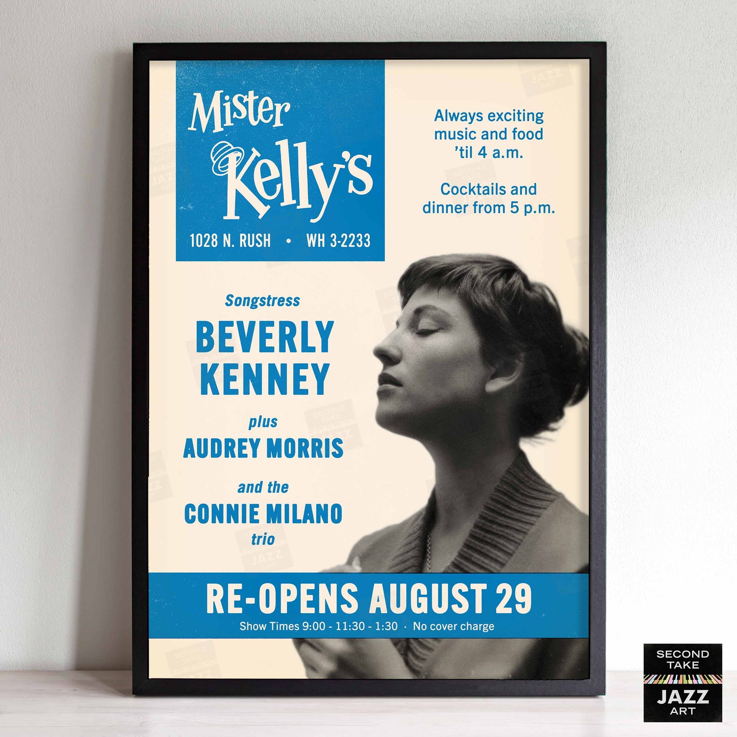Beverly Kenney jazz poster - Mister Kelly's - Chicago - 1956