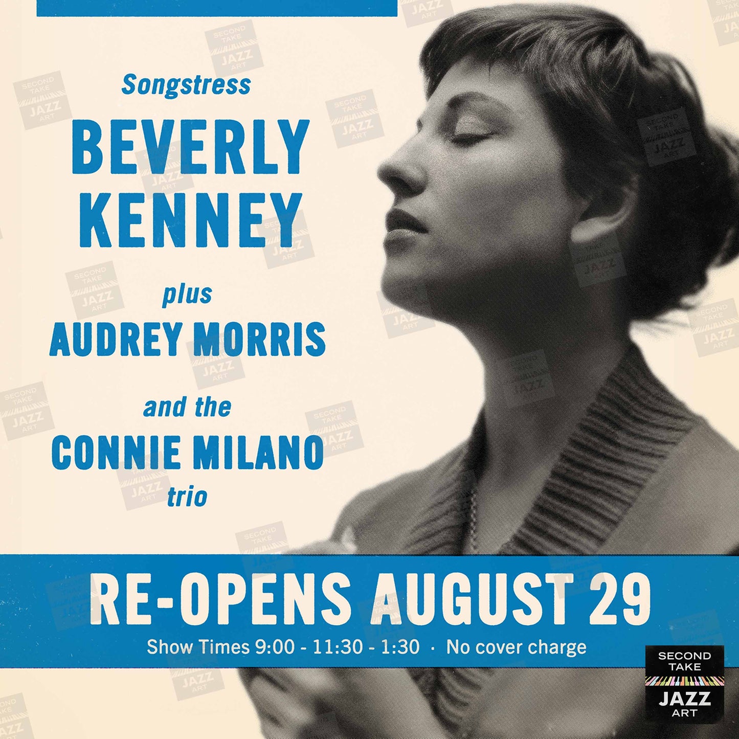 Beverly Kenney jazz poster - Mister Kelly's - Chicago - 1956