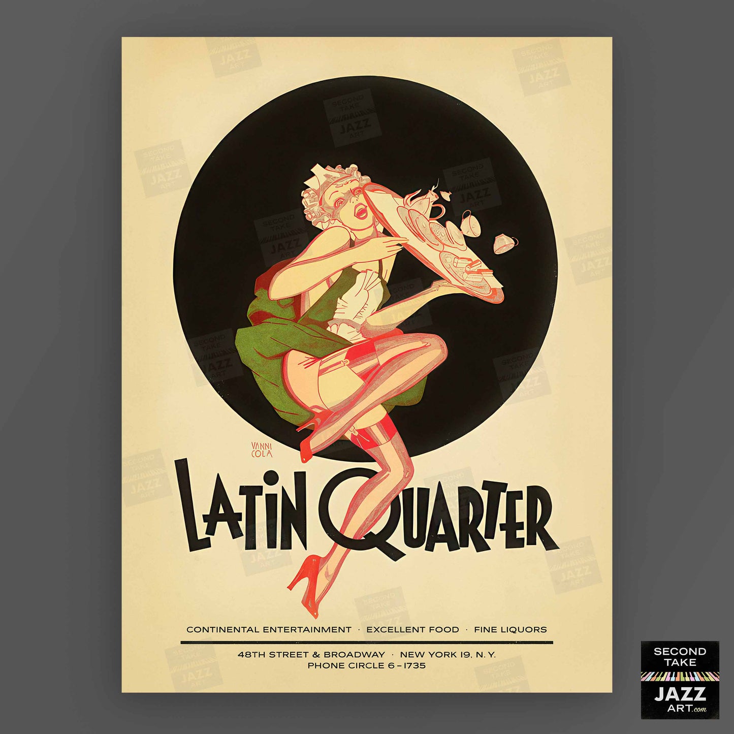 Latin Quarter jazz poster - Times Square - New York - 1940s-50s