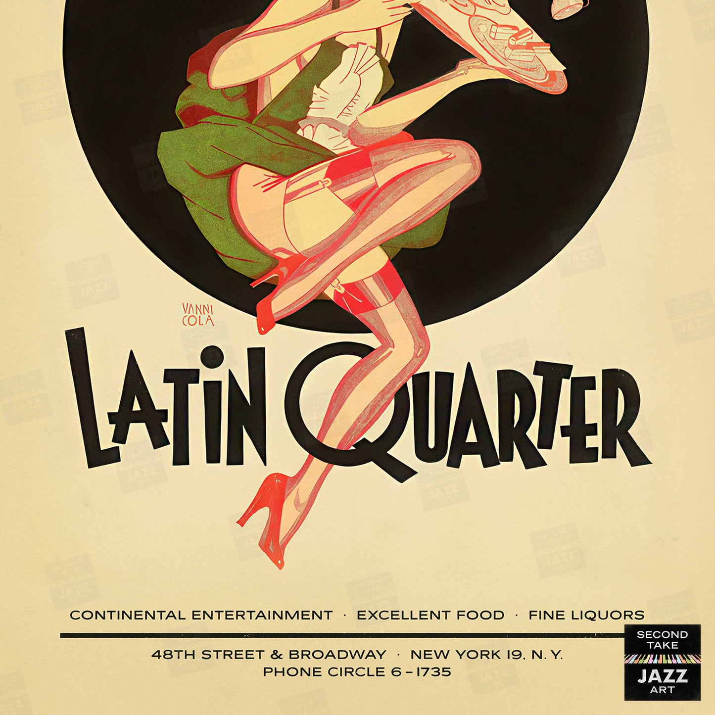 Latin Quarter jazz poster - Times Square - New York - 1940s-50s