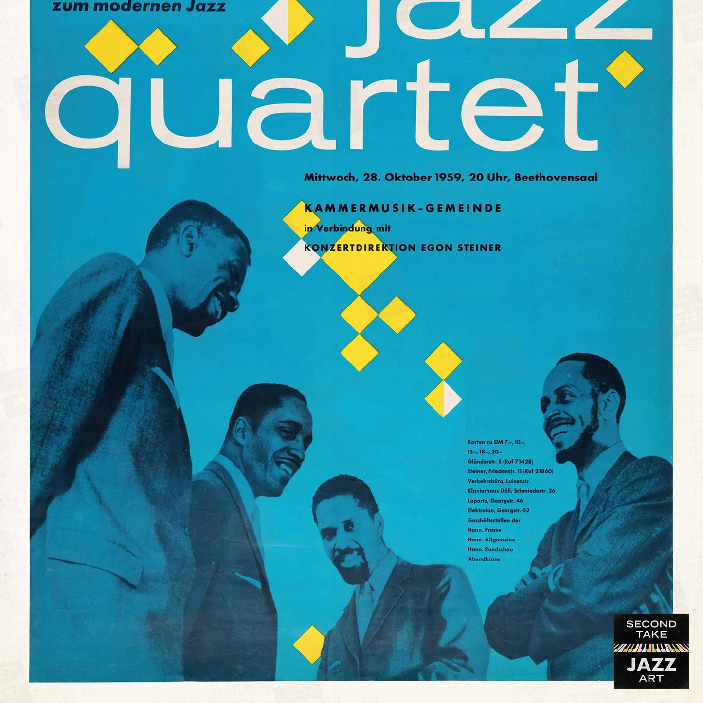 Modern Jazz Quartet jazz poster - Hanover, Germany - 1959
