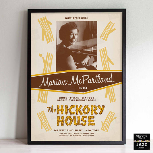 Marian McPartland jazz poster - At the Hickory House - 1954 (brown variant)