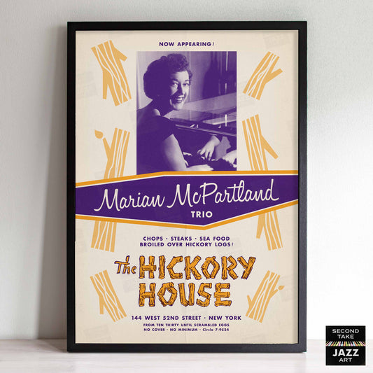 Marian McPartland jazz poster - At the Hickory House - 1954 (purple variant)