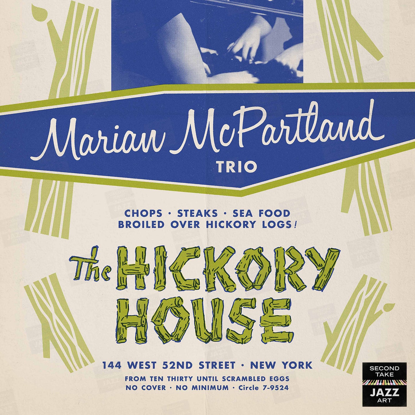 Marian McPartland jazz poster - At the Hickory House - 1954 (blue variant)