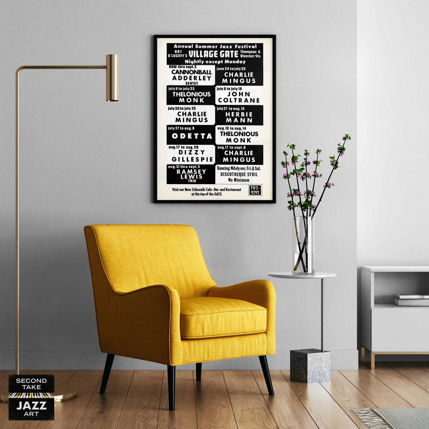 Charles Mingus - Thelonious Monk - John Coltrane jazz poster - Summer Jazz at the Village Gate - 1965