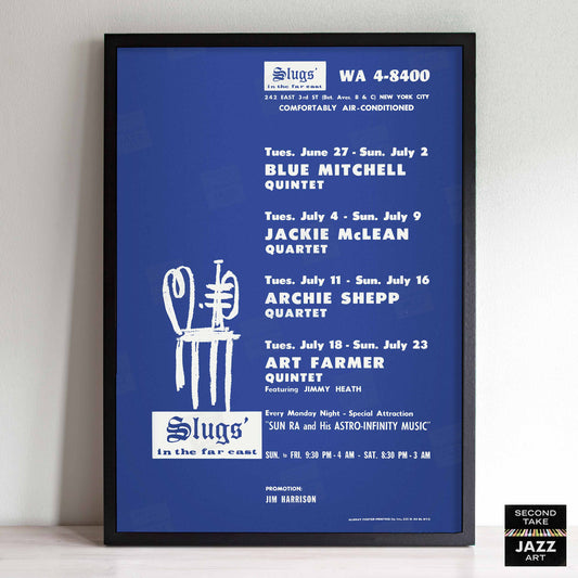 Blue Mitchell - Jackie McLean - Archie Shepp jazz poster - Slugs' Saloon - 1967