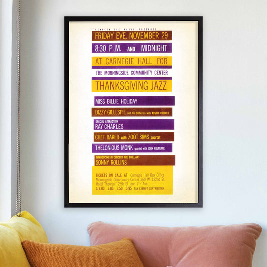 Thelonious Monk - John Coltrane jazz poster - Carnegie Hall - 1957