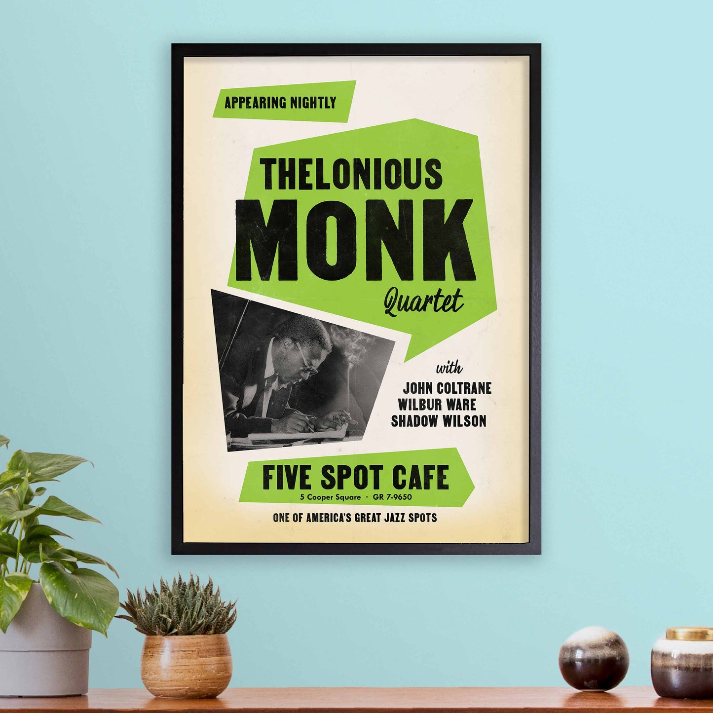 Thelonious Monk - John Coltrane jazz poster - Five Spot Cafe - 1957