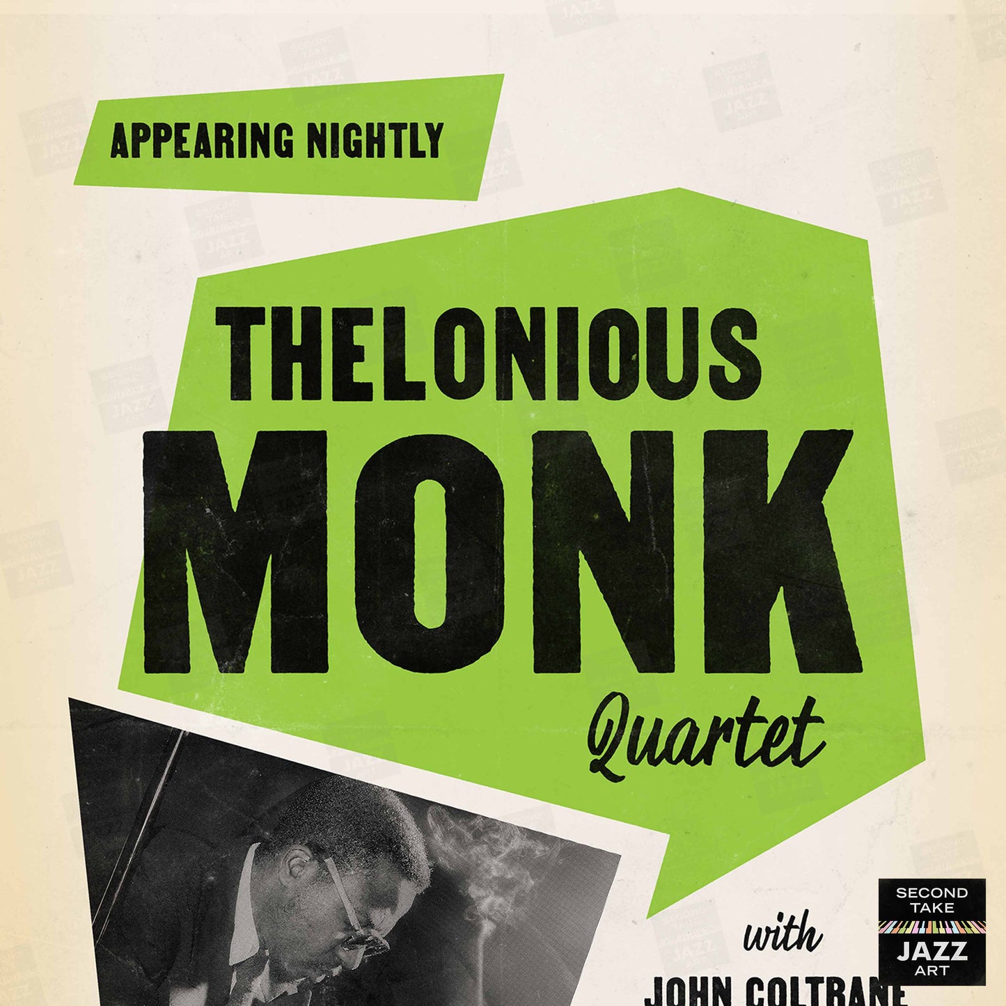 Thelonious Monk - John Coltrane jazz poster - Five Spot Cafe - 1957