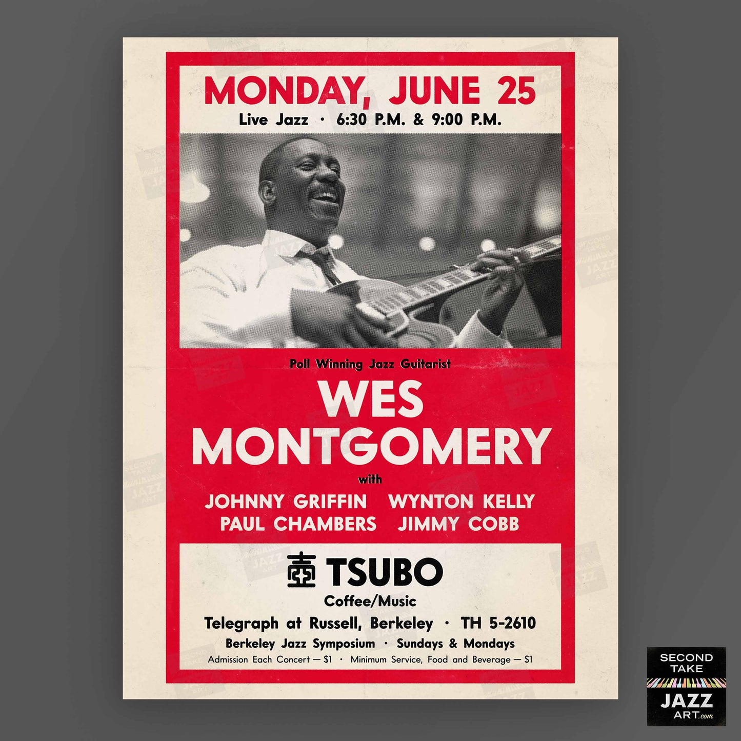 Wes Montgomery jazz poster - Full House - Live at Tsubo - Berkeley - 1962