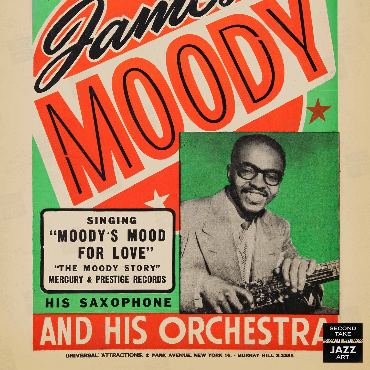 James Moody jazz poster - Mambo Club - Wichita, KS - 1960