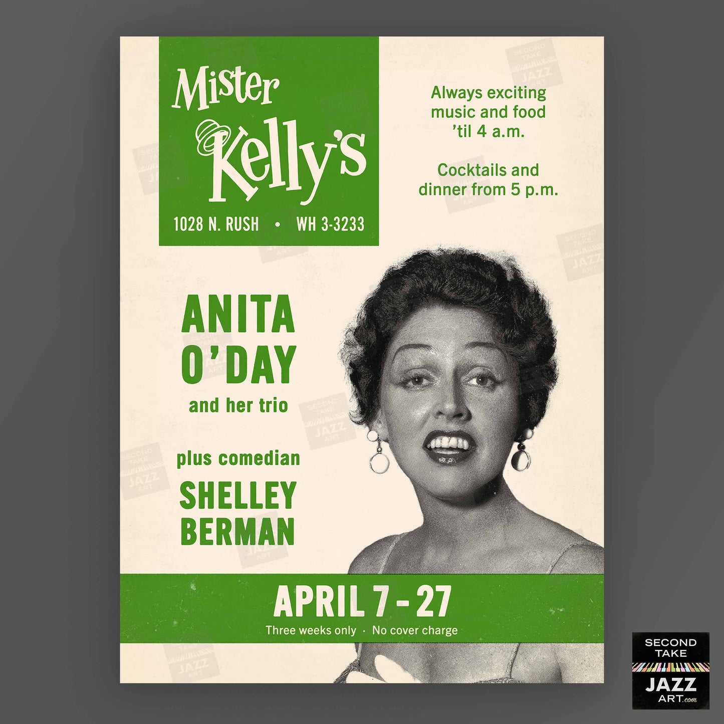 Anita O'Day jazz poster - Mister Kelly's - Chicago - 1958