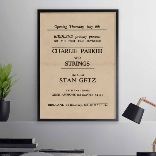 Charlie Parker - Stan Getz jazz poster - Birdland - 1950