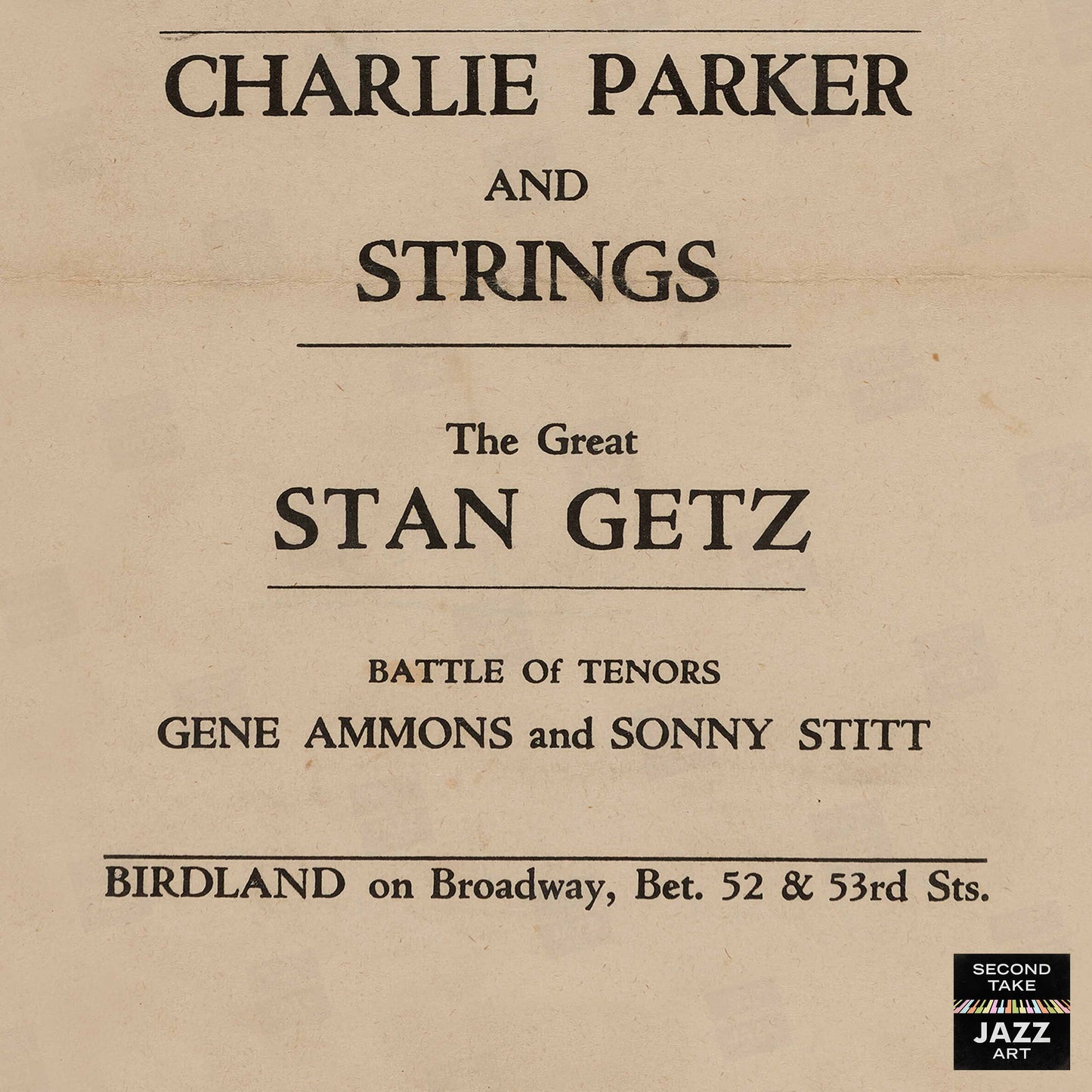 Charlie Parker - Stan Getz jazz poster - Birdland - 1950