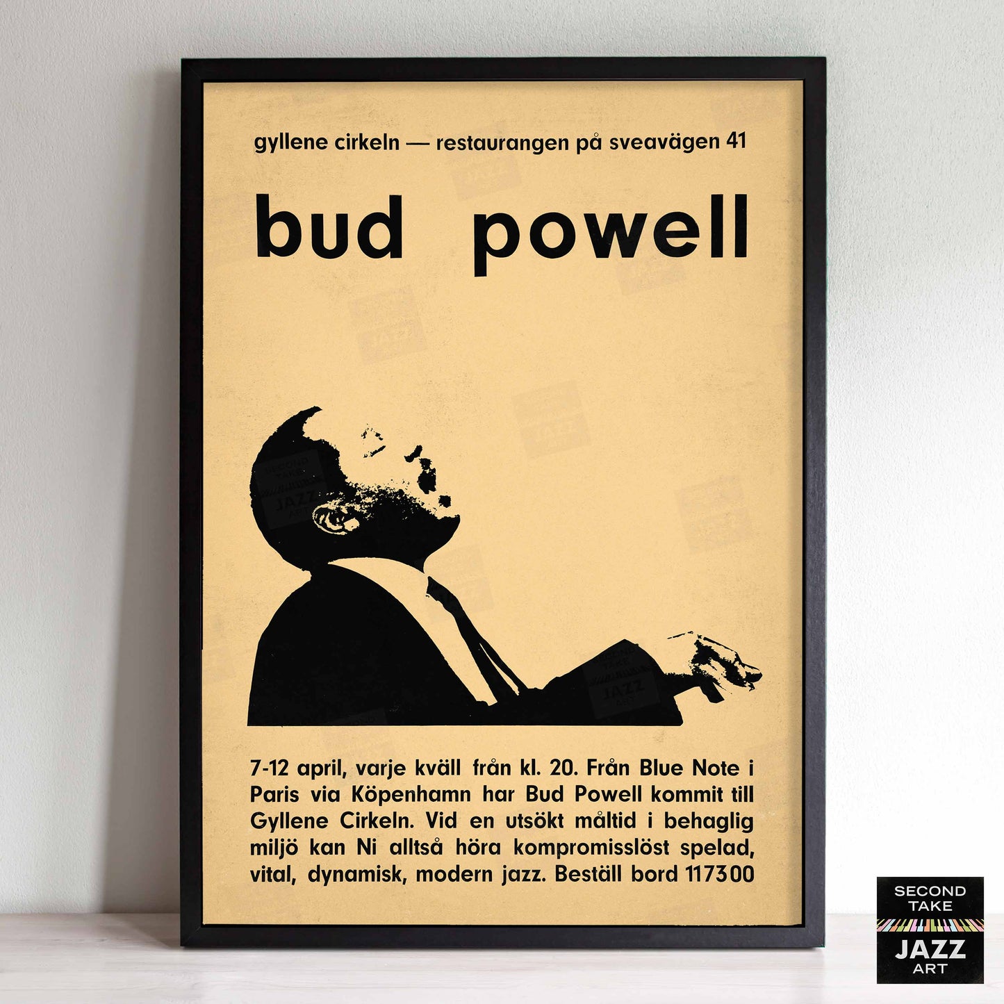 Bud Powell jazz poster - At the Golden Circle - Stockholm - 1962
