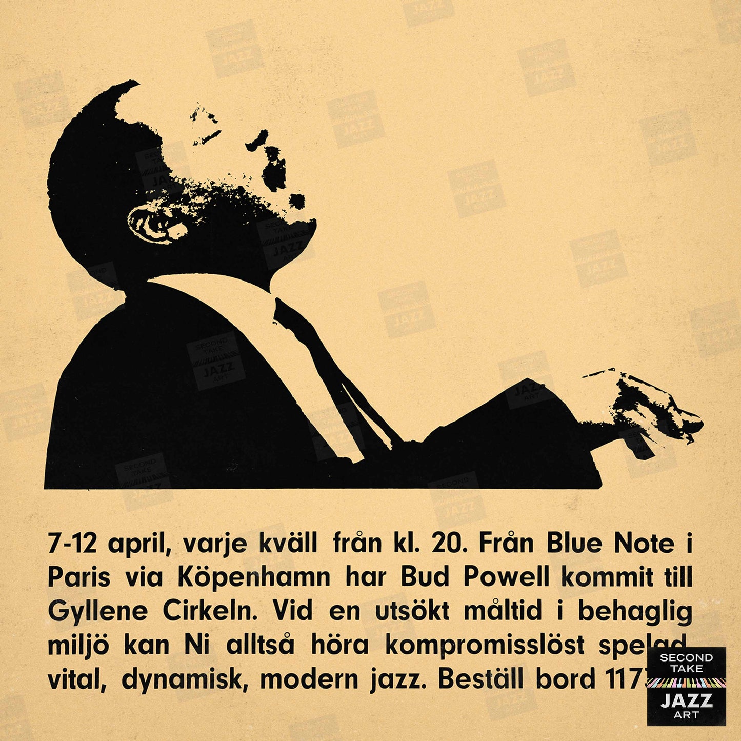 Bud Powell jazz poster - At the Golden Circle - Stockholm - 1962