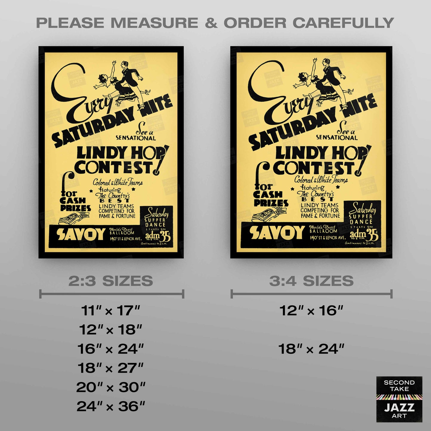 Savoy jazz poster - Lindy Hop Contest - Harlem - New York - 1930s-40s
