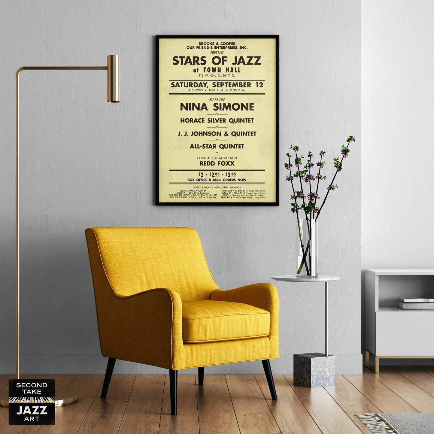 Nina Simone - Horace Silver - J.J. Johnson jazz poster - Town Hall - 1959