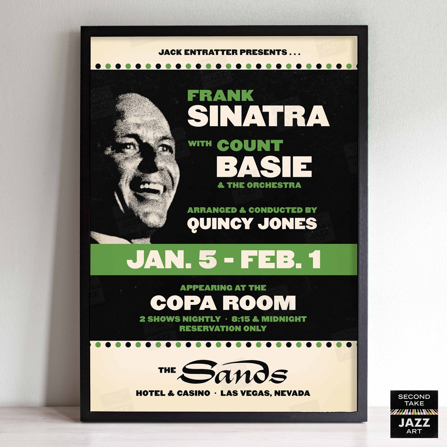 Frank Sinatra - Count Basie jazz poster - Sinatra at the Sands - 1966