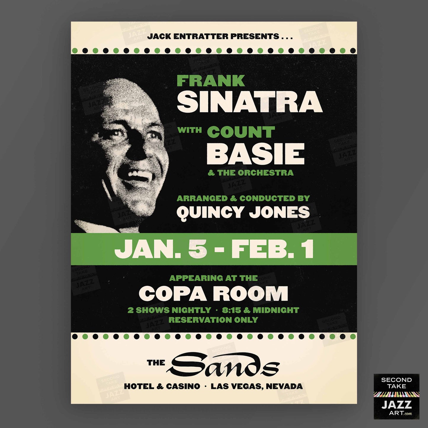 Frank Sinatra - Count Basie jazz poster - Sinatra at the Sands - 1966