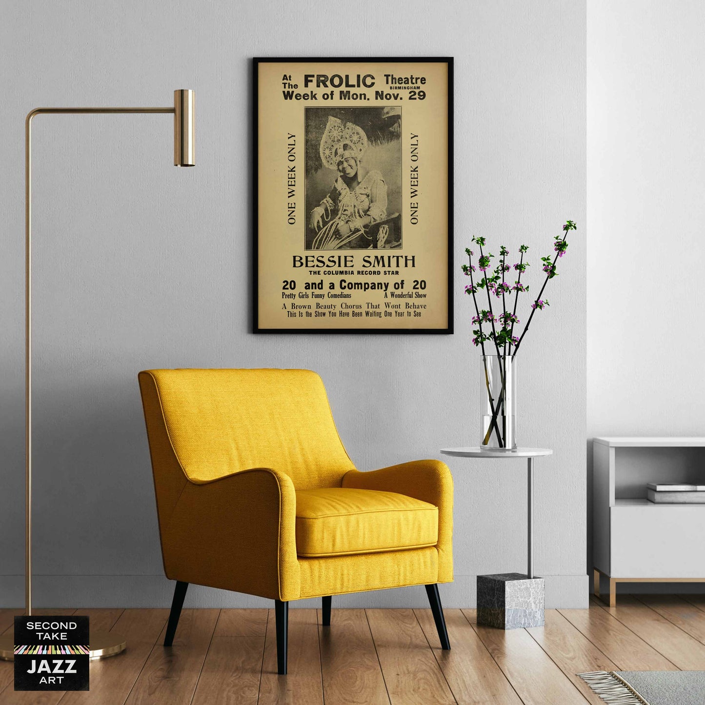 Bessie Smith jazz poster - Frolic Theatre - Birmingham - 1926