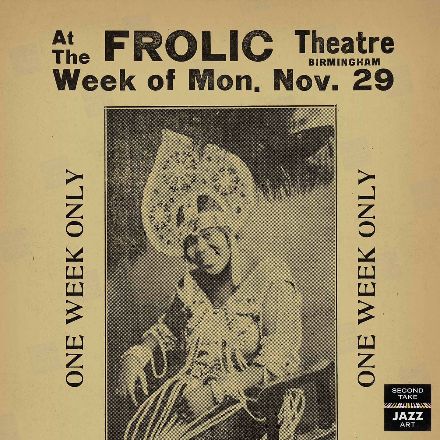Bessie Smith jazz poster - Frolic Theatre - Birmingham - 1926