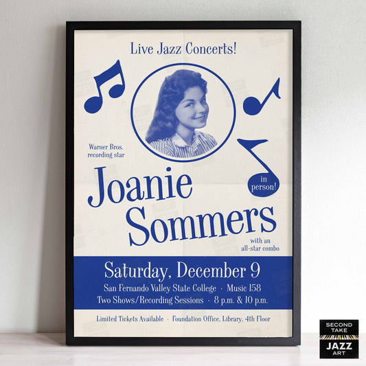 Joanie Sommers jazz poster - For Those Who Think Young - Northridge, CA - 1961