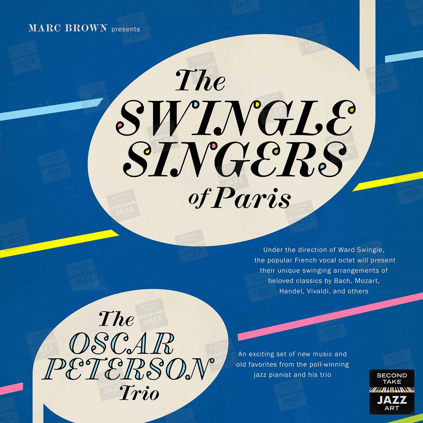 Swingle Singers - Oscar Peterson jazz poster - Carnegie Hall - 1964