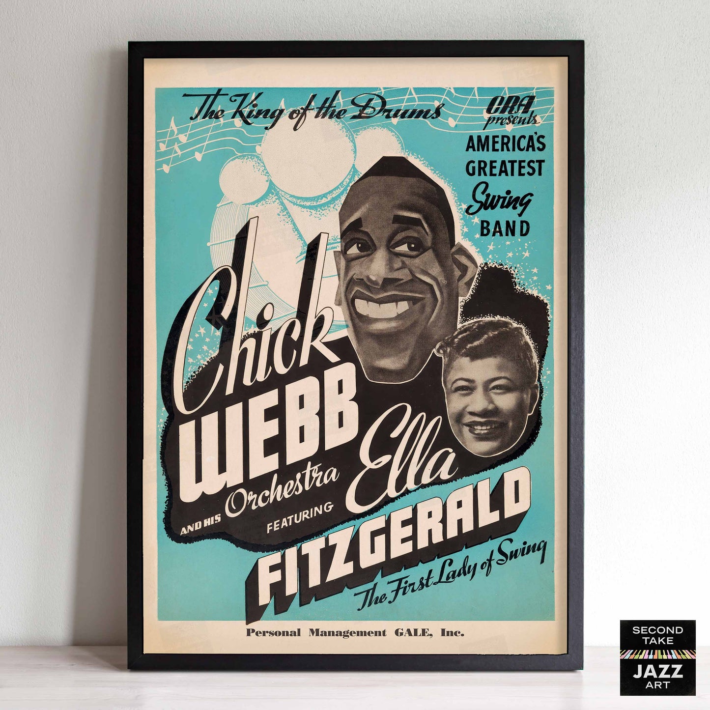 Chick Webb - Ella Fitzgerald jazz poster - 1937