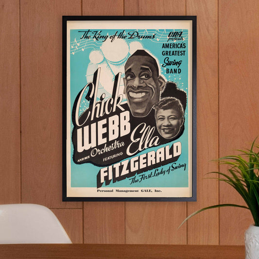 Chick Webb - Ella Fitzgerald jazz poster - 1937