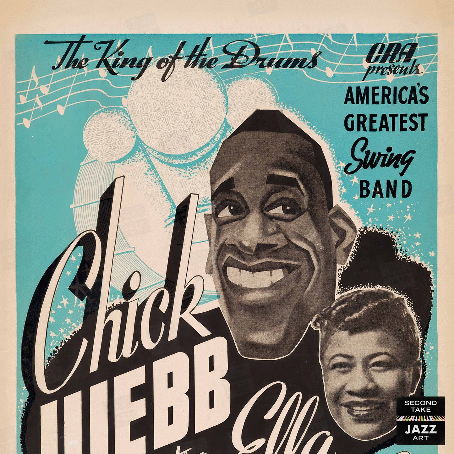 Chick Webb - Ella Fitzgerald jazz poster - 1937