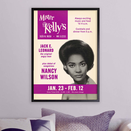 Nancy Wilson jazz poster - Mister Kelly's - Chicago - 1961