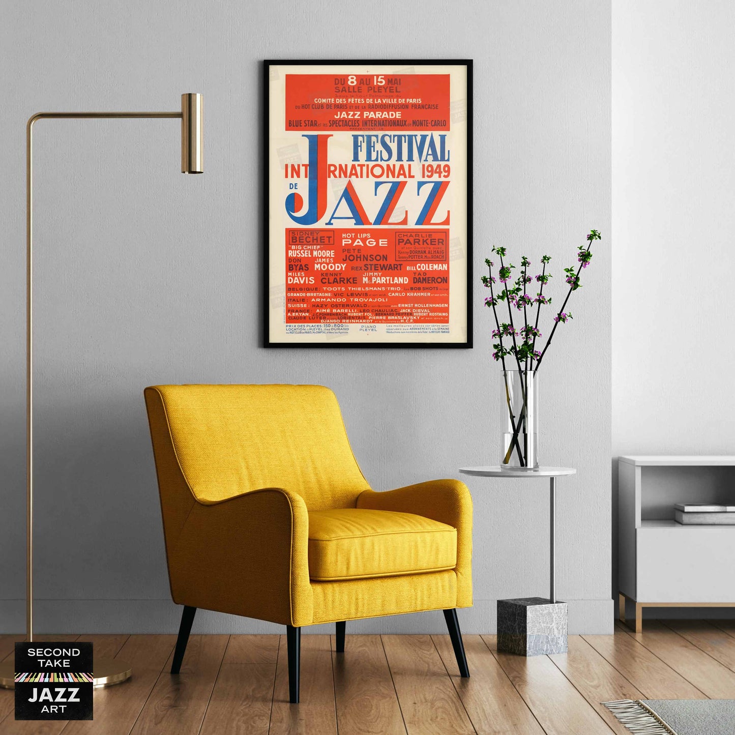 1949 International Jazz Festival jazz poster - Charlie Parker & Sidney Bechet - Paris, France