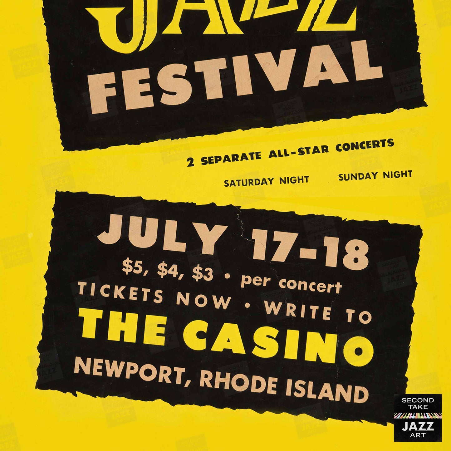 1954 Newport Jazz Festival jazz poster - The First Newport - Newport, Rhode Island