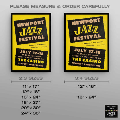 1954 Newport Jazz Festival jazz poster - The First Newport - Newport, Rhode Island