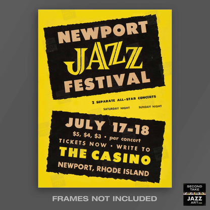 1954 Newport Jazz Festival jazz poster - The First Newport - Newport, Rhode Island
