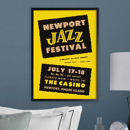 1954 Newport Jazz Festival jazz poster - The First Newport - Newport, Rhode Island