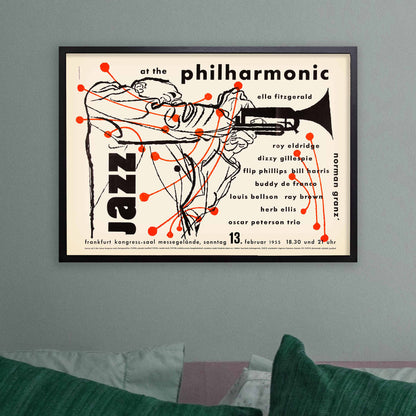 Ella Fitzgerald - Roy Eldridge jazz poster - Jazz at the Philharmonic - Frankfurt - 1955