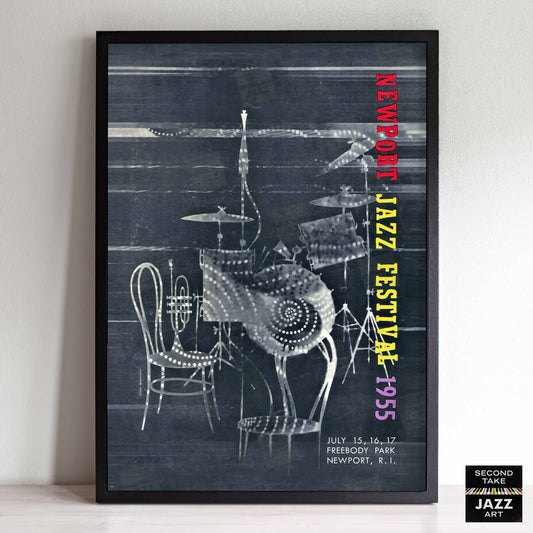 1955 Newport Jazz Festival jazz poster - Miles Davis at Newport - Newport, Rhode Island