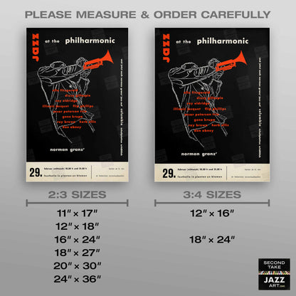 Ella Fitzgerald - Dizzy Gillespie jazz poster - Jazz at the Philharmonic - Hamburg - 1956