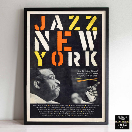 1956 New York Jazz Festival jazz poster - Randall's Island, NY