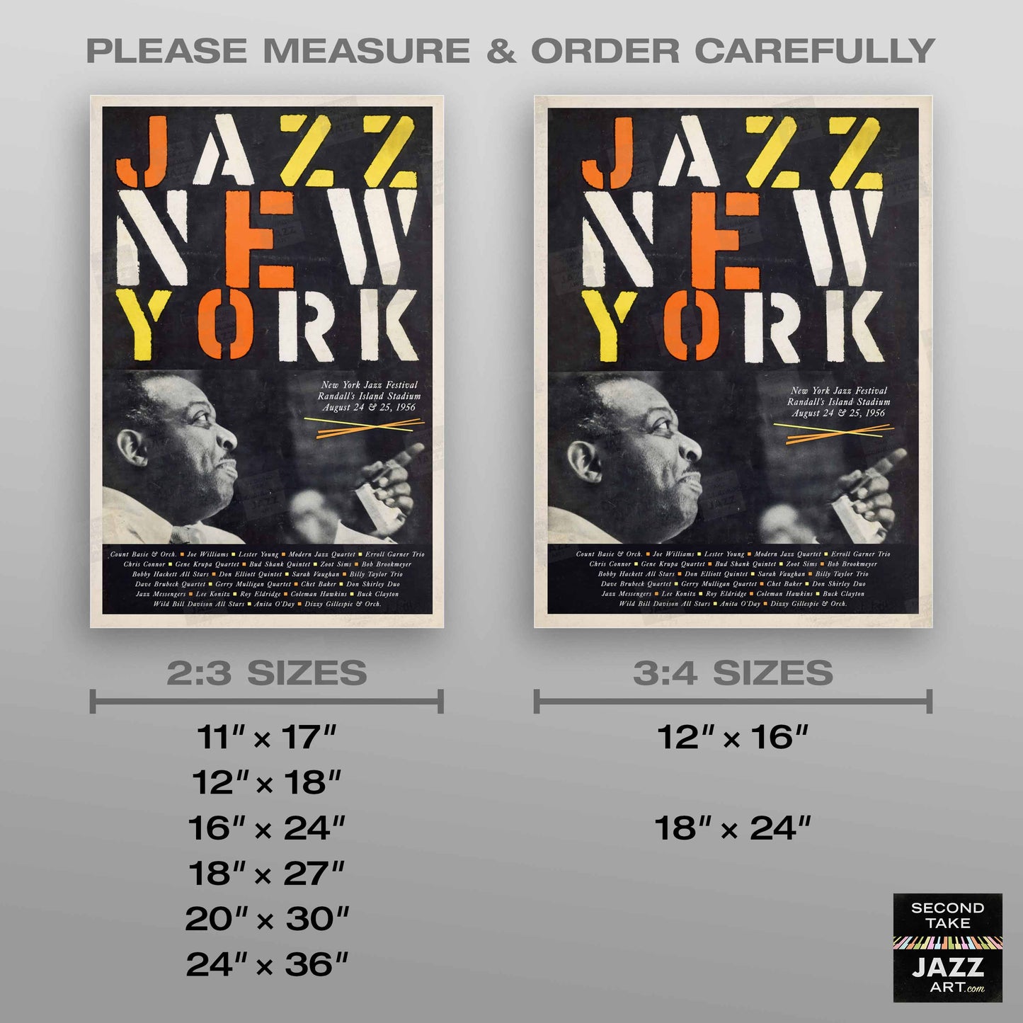 1956 New York Jazz Festival jazz poster - Randall's Island, NY