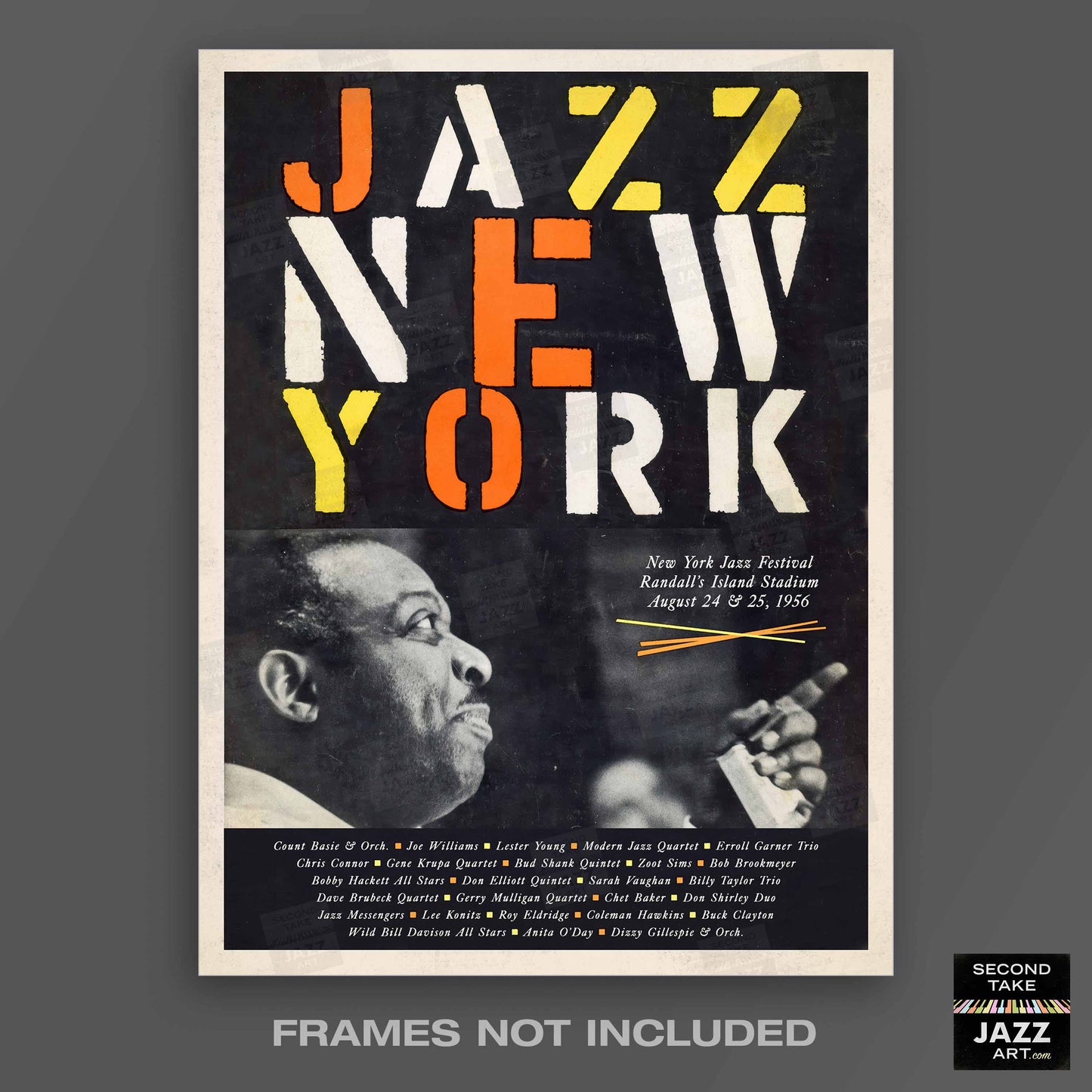1956 New York Jazz Festival jazz poster - Randall's Island, NY