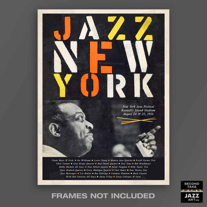 1956 New York Jazz Festival jazz poster - Randall's Island, NY