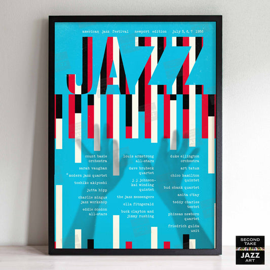 1956 Newport Jazz Festival jazz poster - Ellington at Newport - Newport, Rhode Island