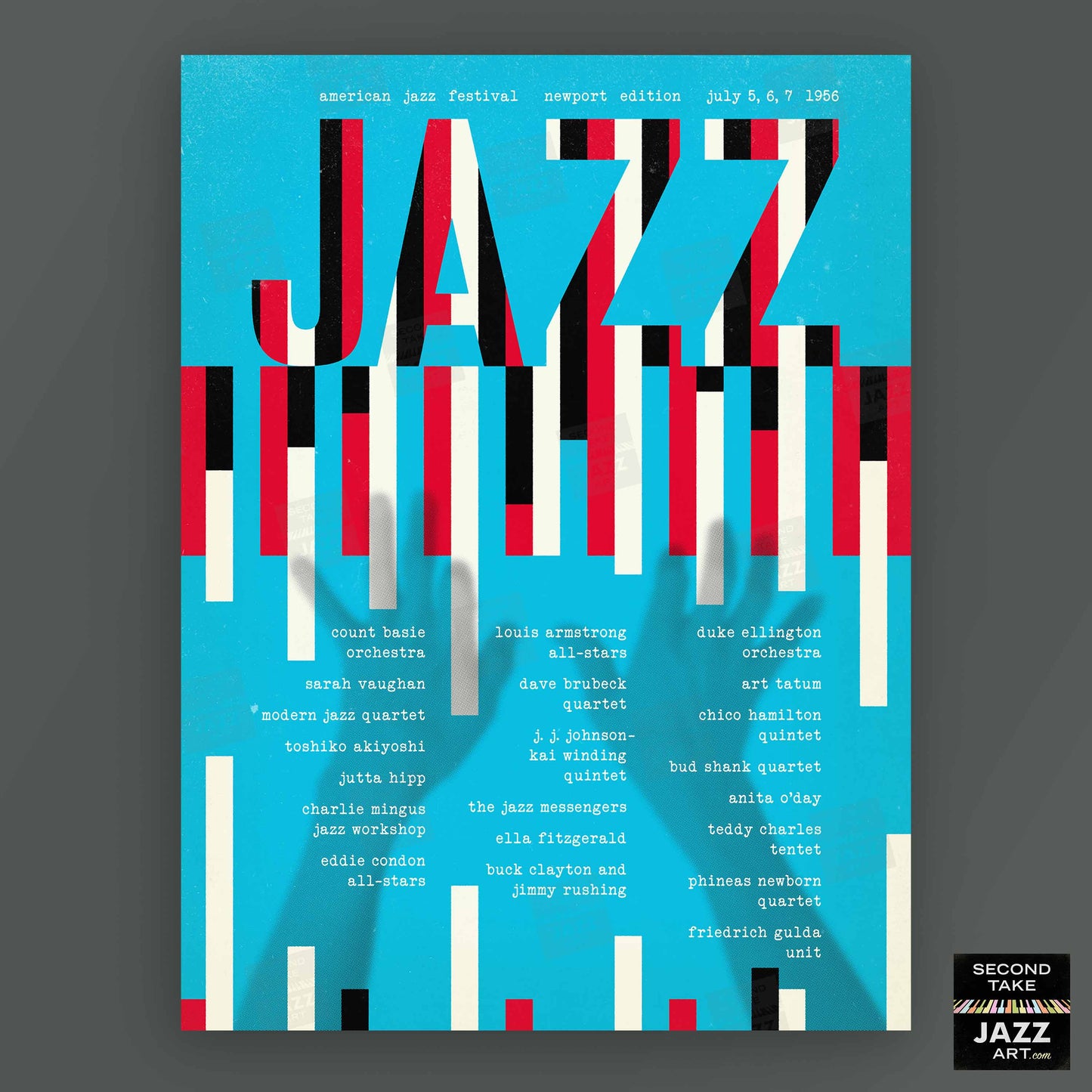 1956 Newport Jazz Festival jazz poster - Ellington at Newport - Newport, Rhode Island